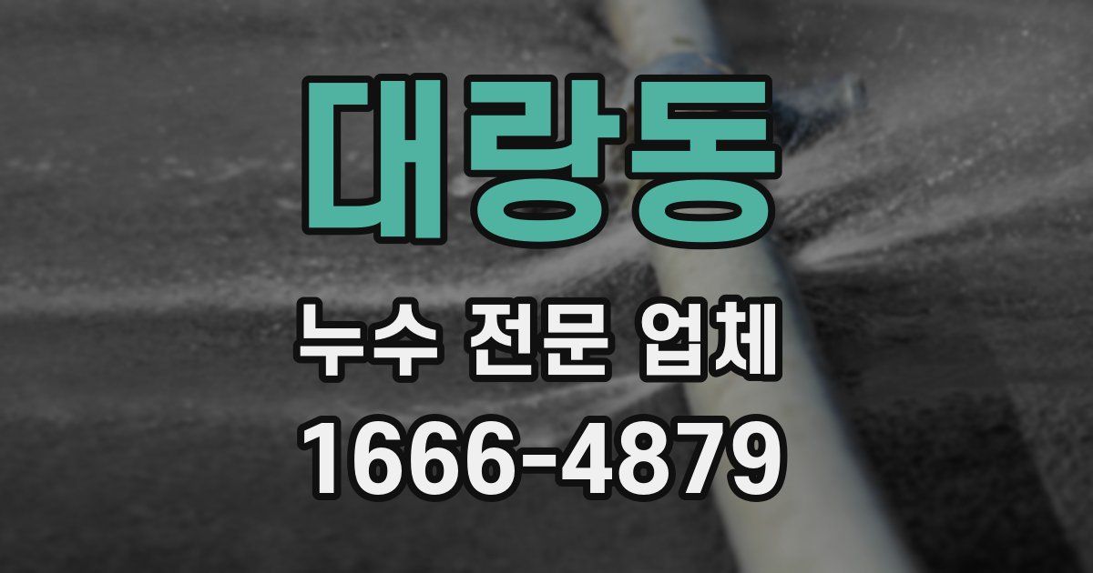 대랑동 누수 전문 업체