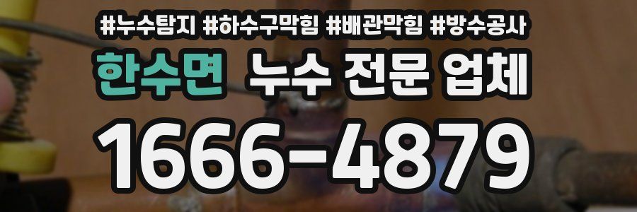 한수면 누수 전문 업체