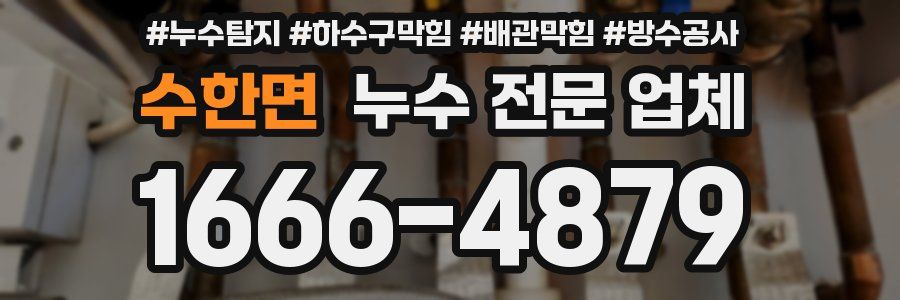 수한면 누수 전문 업체