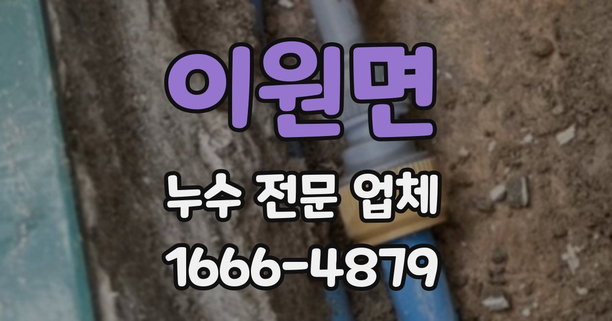 이원면 누수 전문 업체