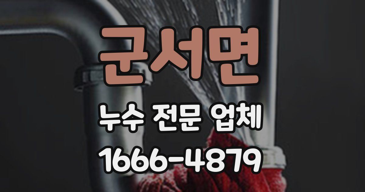 군서면 누수 전문 업체