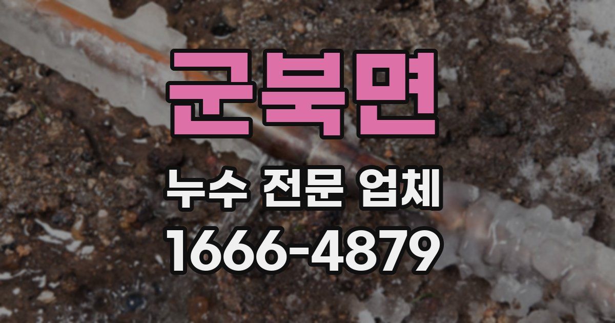 군북면 누수 전문 업체