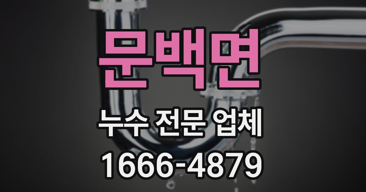 문백면 누수 전문 업체