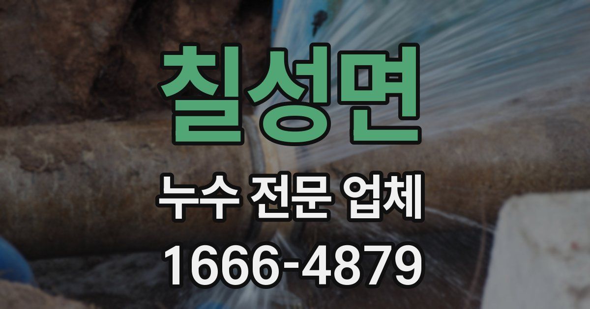 칠성면 누수 전문 업체