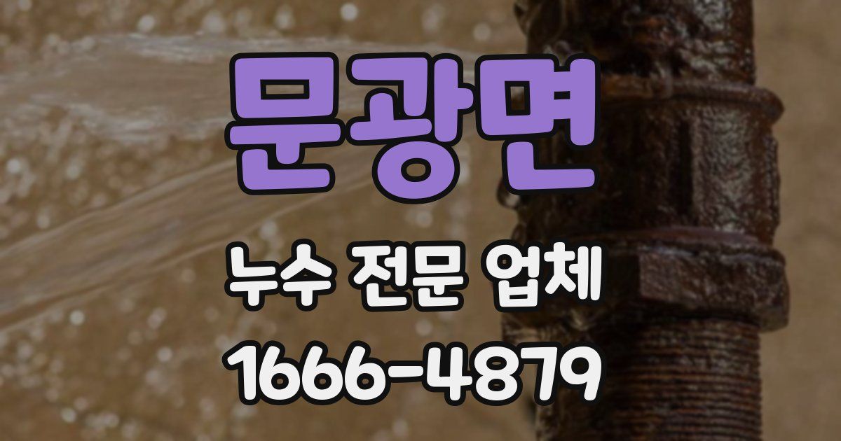 문광면 누수 전문 업체