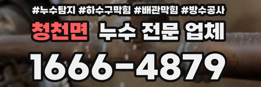 청천면 누수 전문 업체