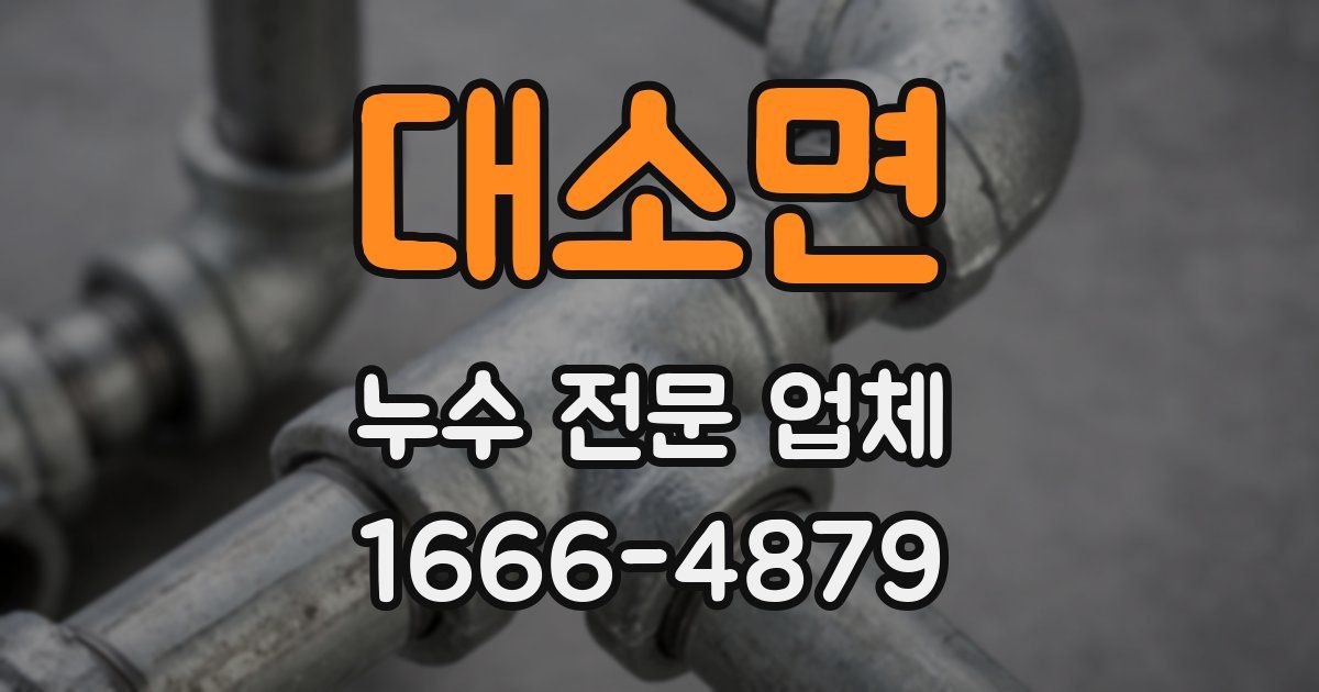 대소면 누수 전문 업체