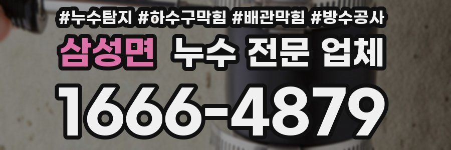 삼성면 누수 전문 업체