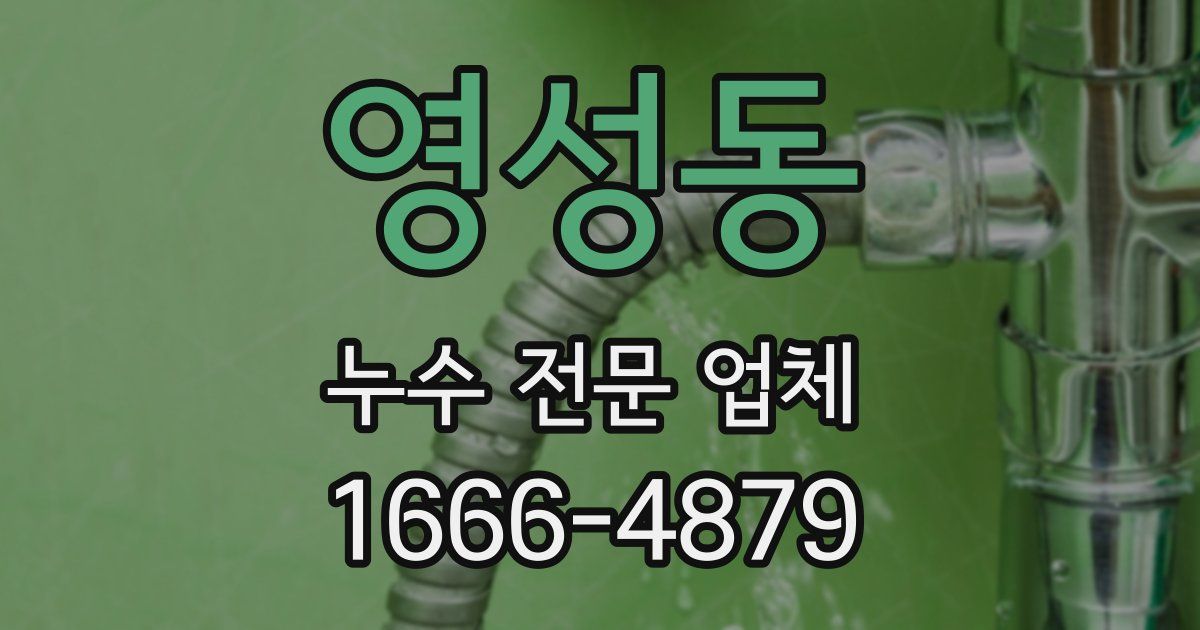 영성동 누수 전문 업체