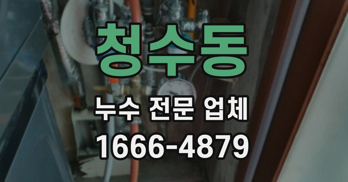 청수동 누수 전문 업체