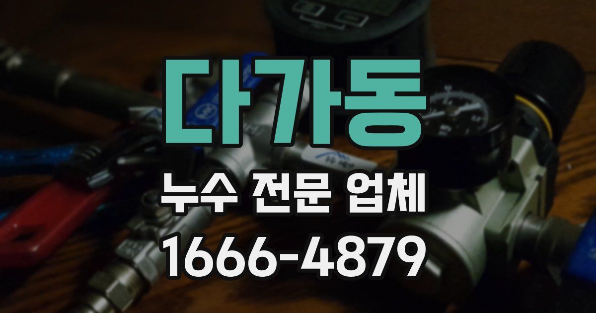 다가동 누수 전문 업체