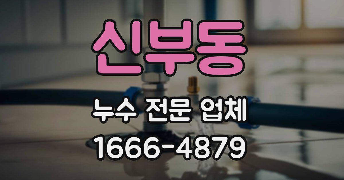 신부동 누수 전문 업체