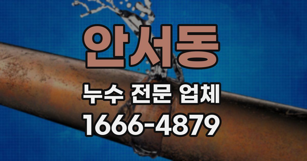 안서동 누수 전문 업체