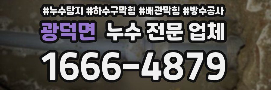 광덕면 누수 전문 업체