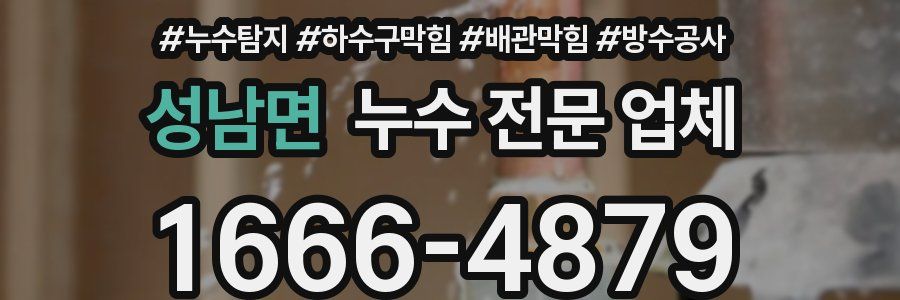 성남면 누수 전문 업체