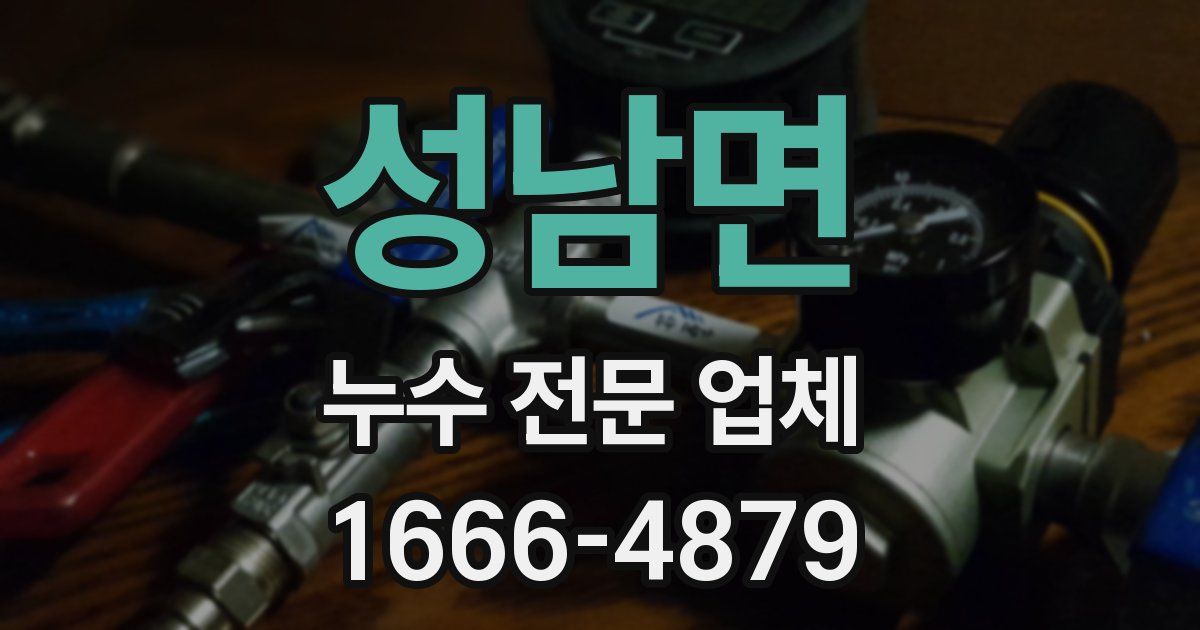 성남면 누수 전문 업체