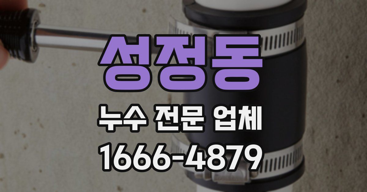 성정동 누수 전문 업체