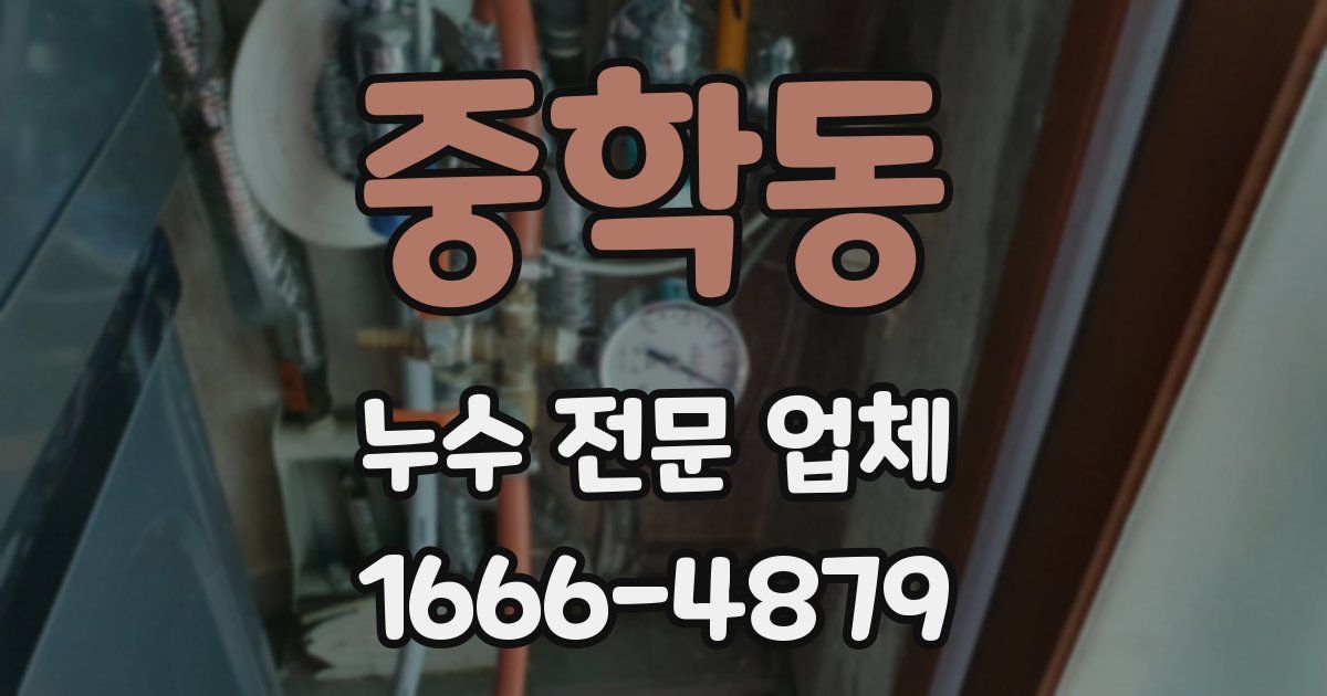 중학동 누수 전문 업체