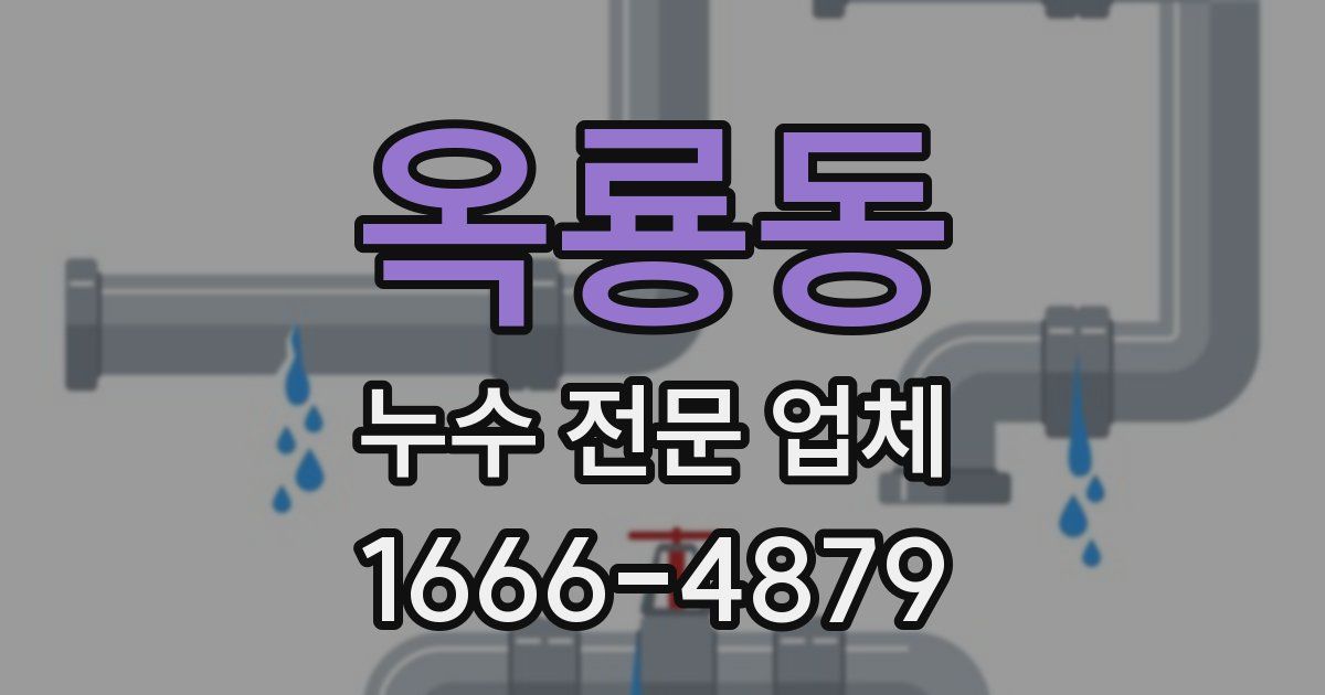옥룡동 누수 전문 업체