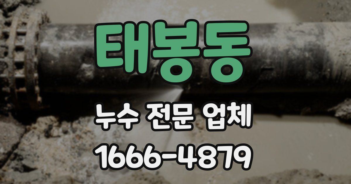 태봉동 누수 전문 업체