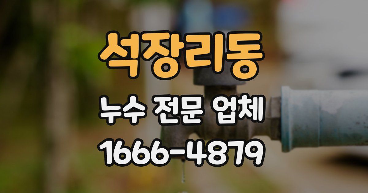 석장리동 누수 전문 업체
