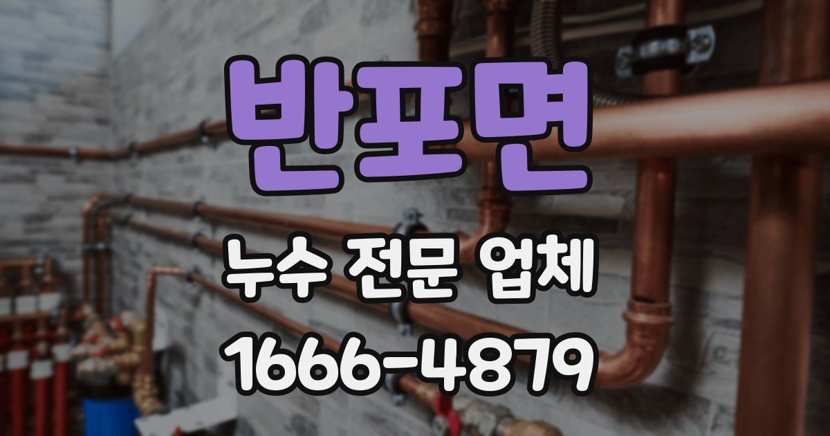 반포면 누수 전문 업체