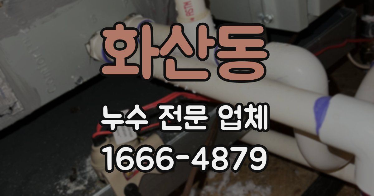 화산동 누수 전문 업체