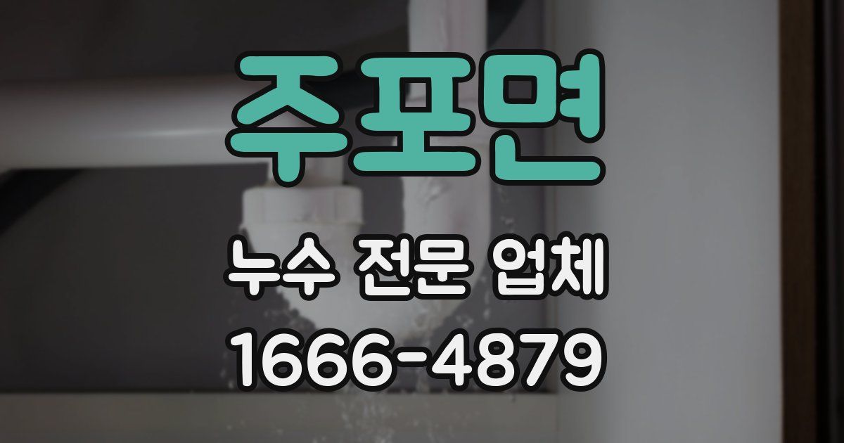 주포면 누수 전문 업체