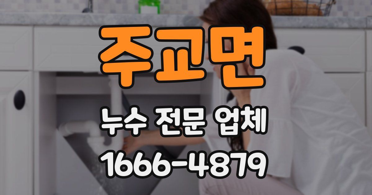 주교면 누수 전문 업체