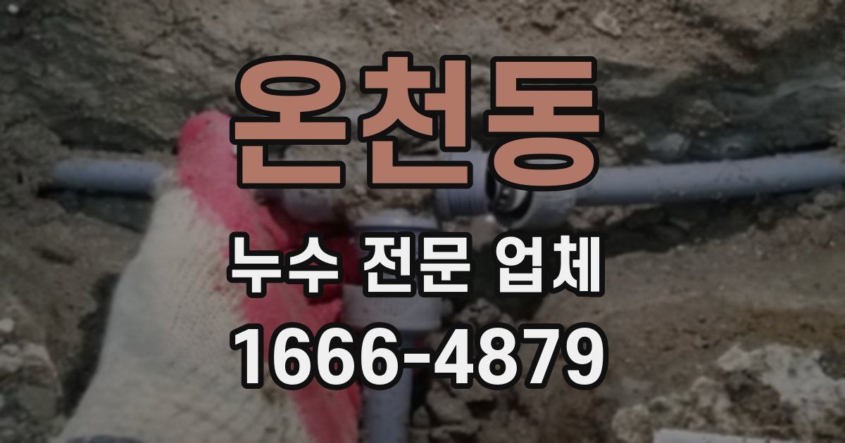 온천동 누수 전문 업체