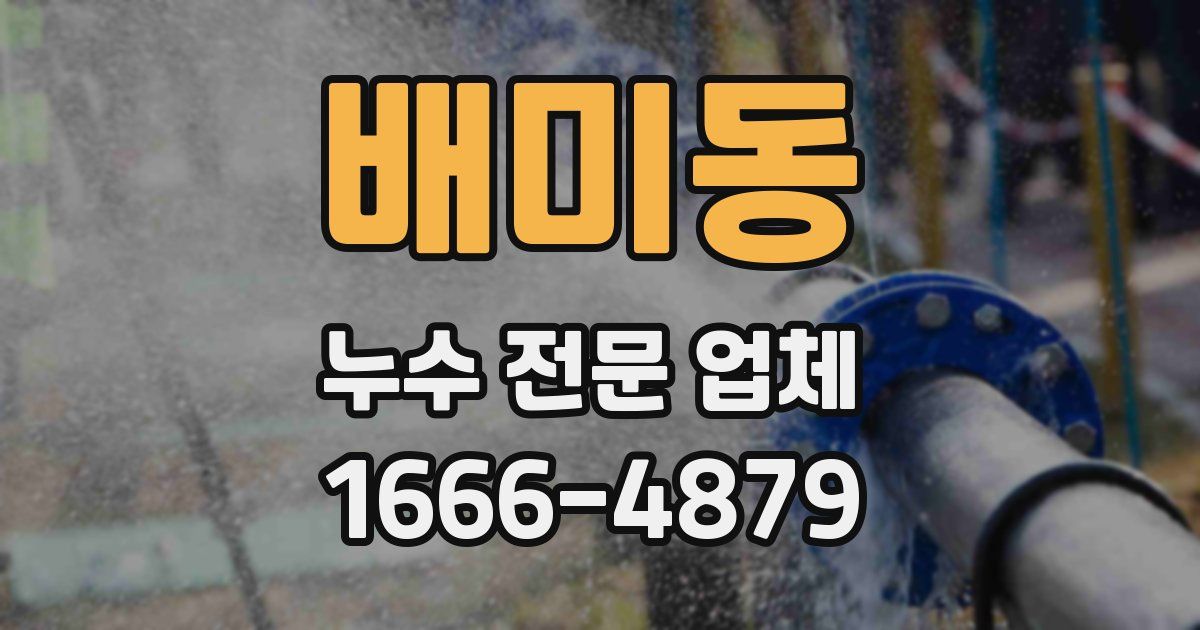 배미동 누수 전문 업체