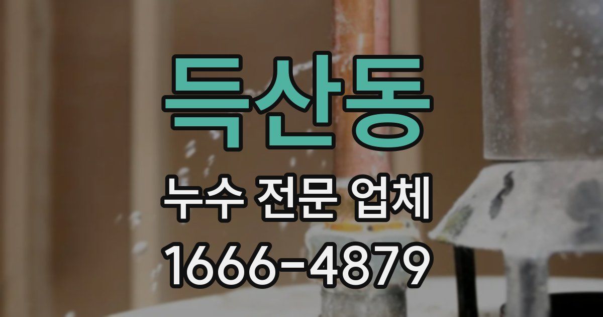 득산동 누수 전문 업체