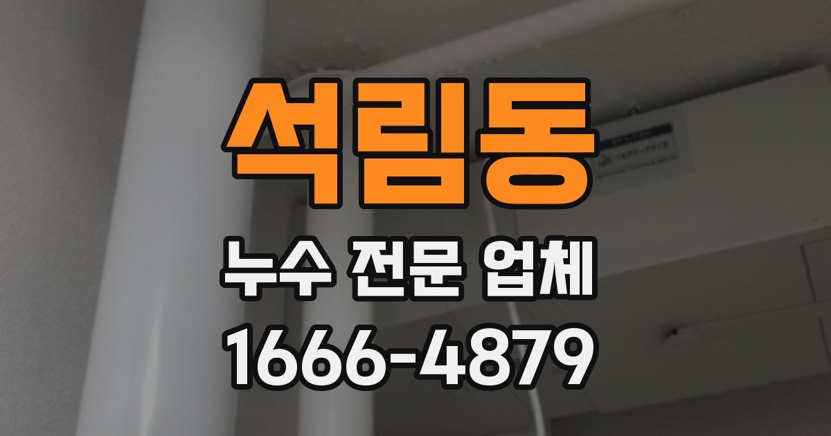 석림동 누수 전문 업체