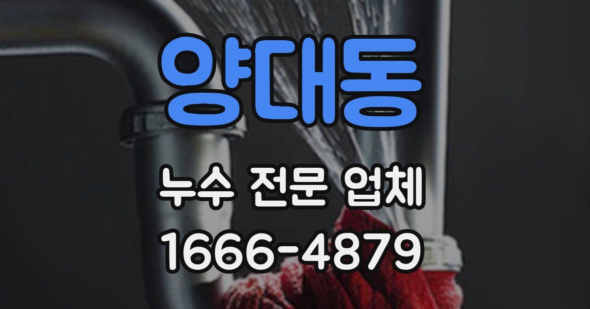 양대동 누수 전문 업체