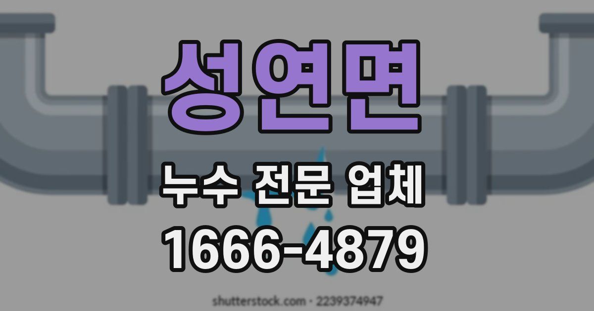 성연면 누수 전문 업체