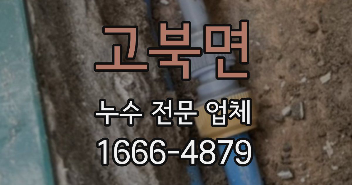 고북면 누수 전문 업체
