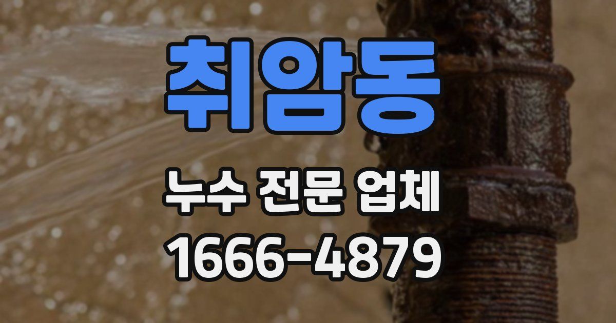 취암동 누수 전문 업체