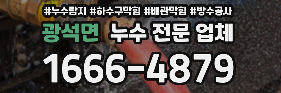 광석면 누수 전문 업체