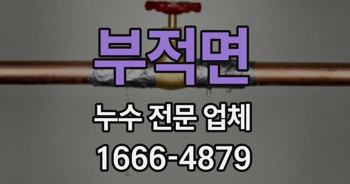 부적면 누수 전문 업체