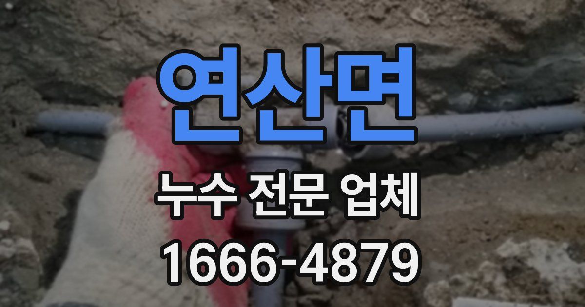 연산면 누수 전문 업체