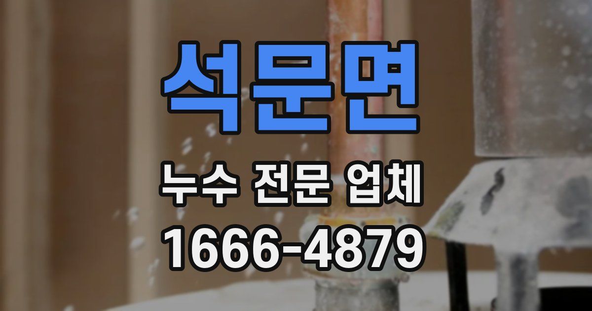 석문면 누수 전문 업체