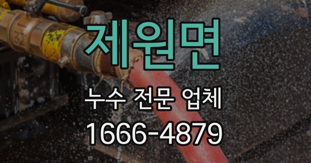제원면 누수 전문 업체