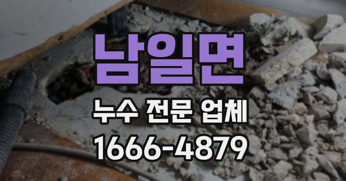 남일면 누수 전문 업체