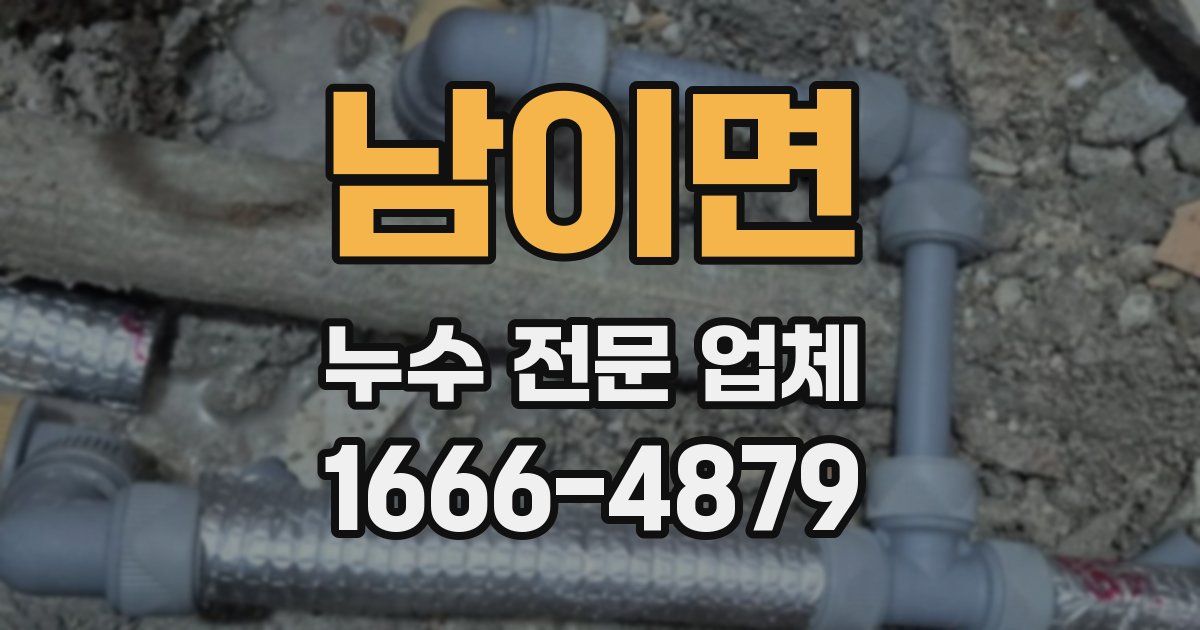 남이면 누수 전문 업체