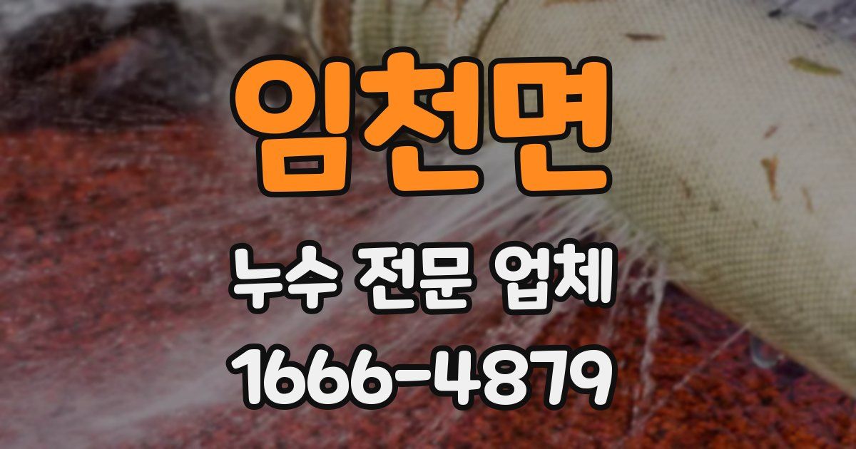 임천면 누수 전문 업체
