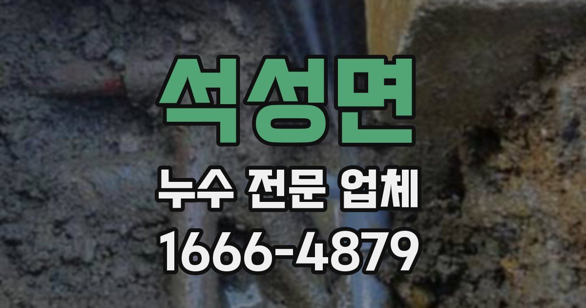 석성면 누수 전문 업체