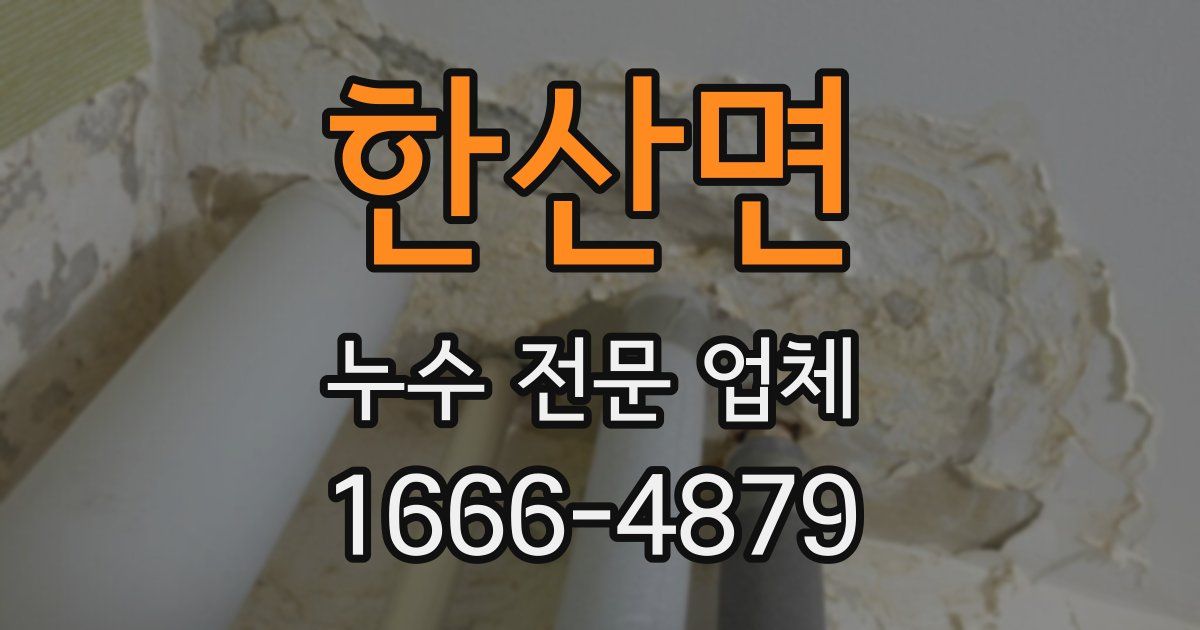 한산면 누수 전문 업체