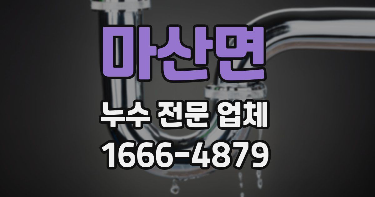 마산면 누수 전문 업체