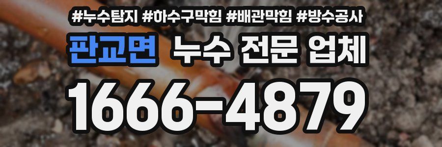 판교면 누수 전문 업체