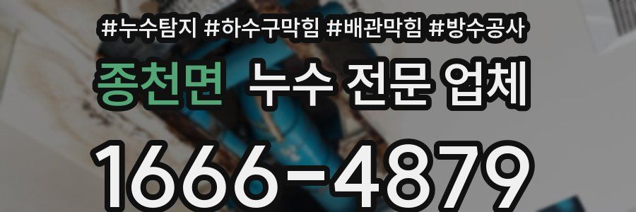 종천면 누수 전문 업체